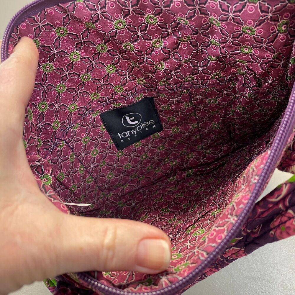 Tanya Lee Purse Photo Slots Purple Paisley Shoulder Bag New 10x9x3 - Picture 5 of 10
